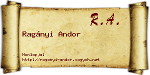 Ragányi Andor névjegykártya
